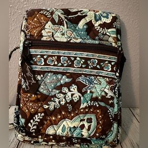 Vera Bradley Crossbody Purse Wallet Blue Brown Floral